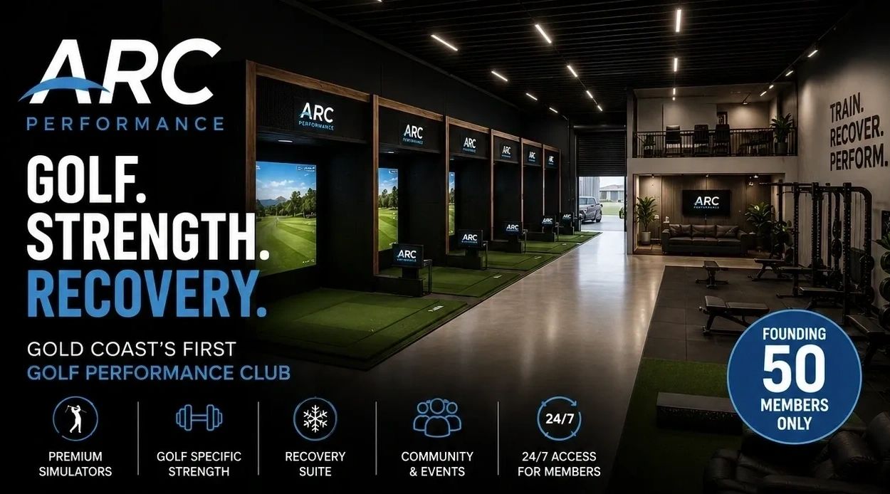 Existing ARC concept artwork showing indoor golf bays and a training area